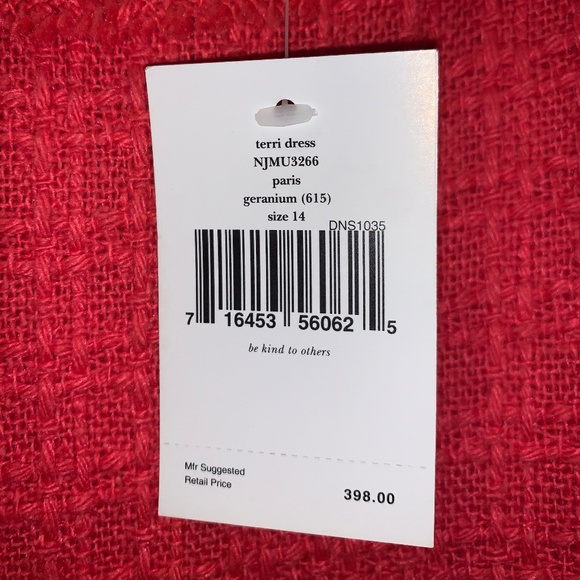 Kate Spade Terri Dress in Geranium - 14 NWT - Picture 2 of 3